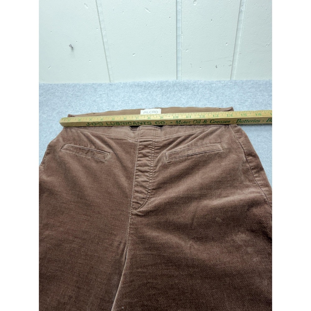 Pilcro Anthropologie Velvet Wide Leg Pants Womens 29 Brown Stretch Casual Retro - Picture 3 of 13